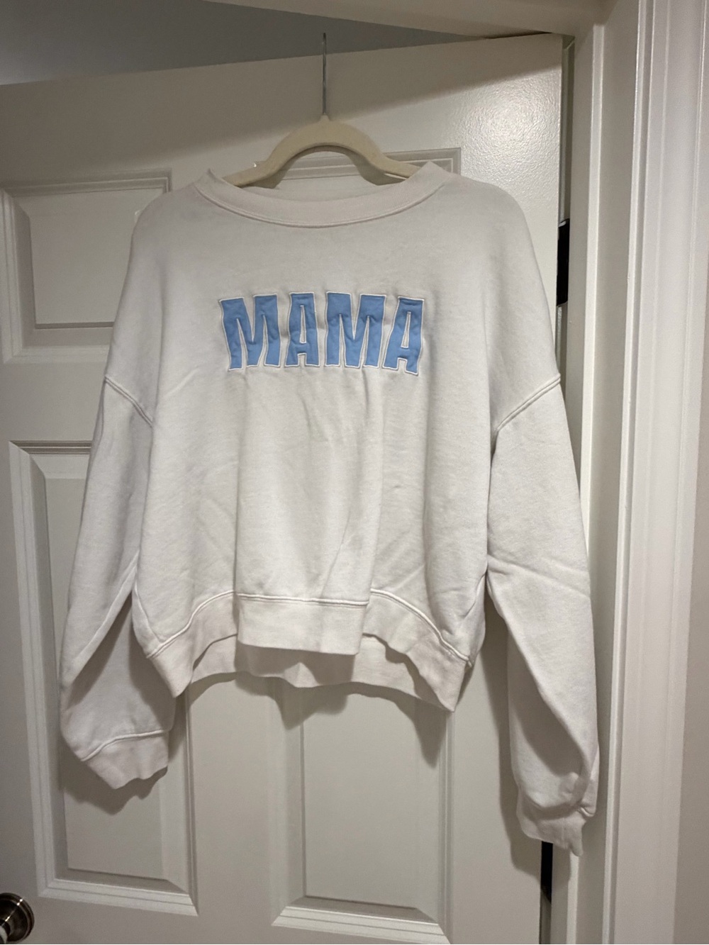 Z supply White "MAMA" Pullover Sweatshirt - Casual Women's Sweater